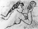© S. Blumin, Venus with Mirror, signed, unframed author's print of oil tracing on paper, 1993 (click to enlarge) © S. Blumin, Venus with Mirror, signed, unframed author's print of oil tracing on paper, 1993 (click to enlarge)
